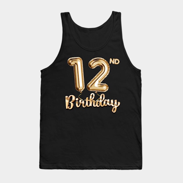 12th Birthday Gifts - Party Balloons Gold Tank Top by BetterManufaktur